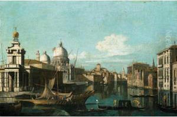 Veduta Del Canal Grande Con La 
Punta Della Dogana E La Chiesa Della Salute Sulla Sinistra Oil Painting by Bernardo Bellotto