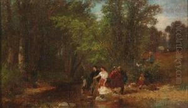 A Day In The Woods Oil Painting by Albert (Fitch) Bellows