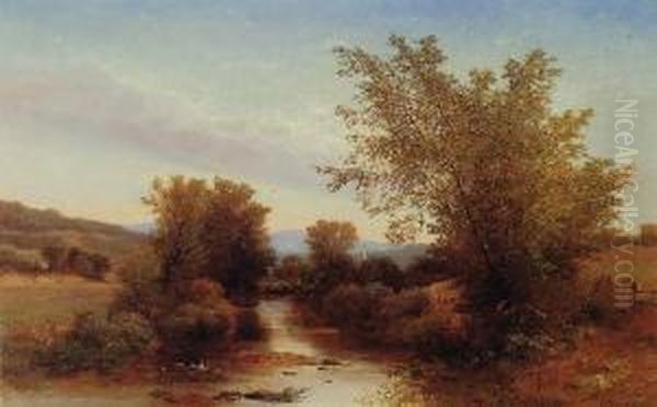 Landscape With A Footbridge Oil Painting by Albert (Fitch) Bellows