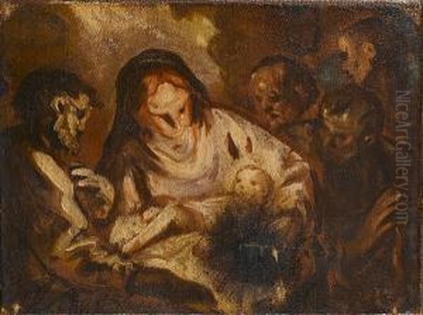 The Adoration Of The Shepherds, A Oil Painting by Antonio Bellucci