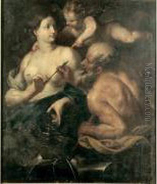 Venus Et L'amour Dans La Forge De Vulcain Oil Painting by Antonio Bellucci