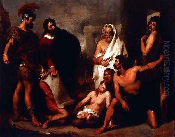 The Romans Teaching the Arts to the Ancient Britons, c.1831 Oil Painting by Henry Perronet Briggs