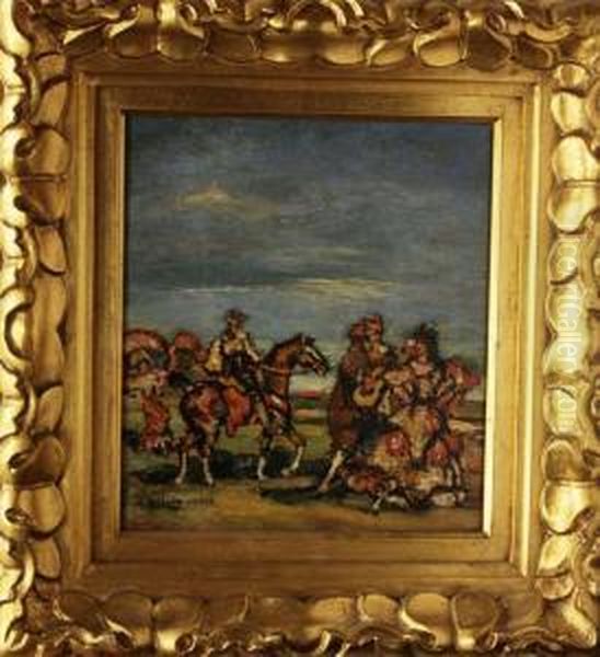 Romeria Oil Painting by Federico Beltran-Masses