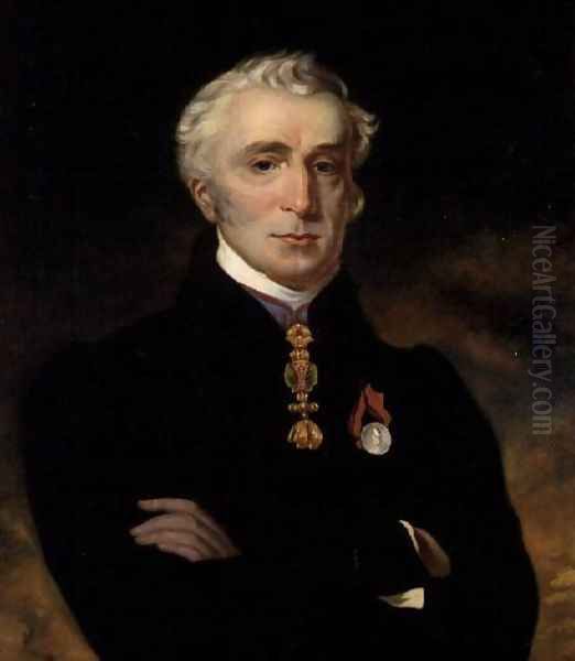 Portrait of the Duke of Wellington (1769-1852) wearing the Order of the Golden Fleece, 1837 Oil Painting by Henry Perronet Briggs