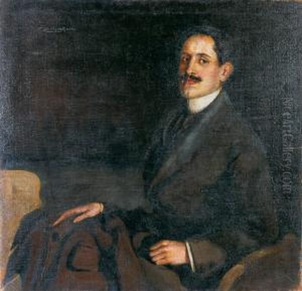 Retrato De Alfonso Xiii Oil Painting by Federico Beltran-Masses