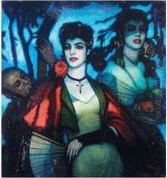 Oeillettes Rouges Oil Painting by Federico Beltran-Masses