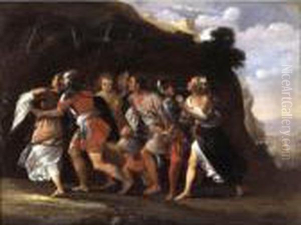 Rape Of The Sabine Women Oil Painting by Agostino Beltrano