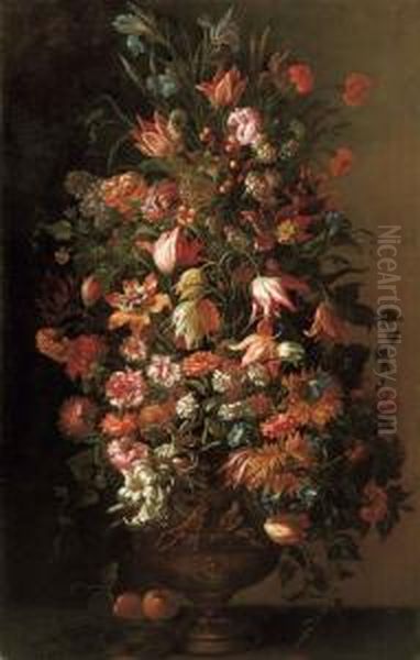 Vaso Di Fiori Oil Painting by Andrea Belvedere