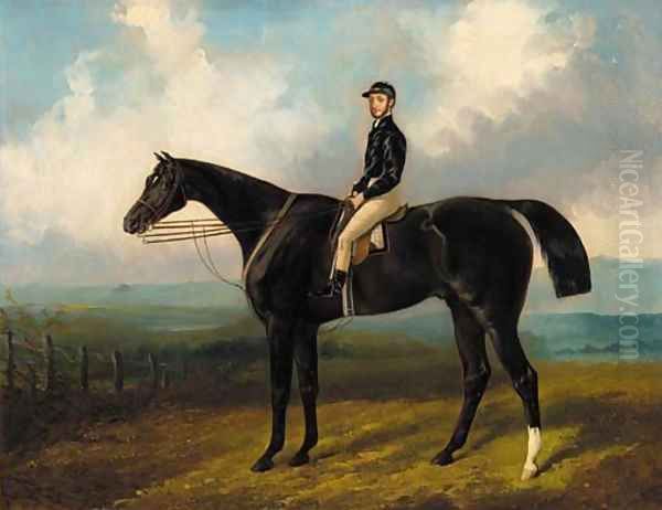 Knight of Downe, with J. Salmon up Oil Painting by Henry Barraud