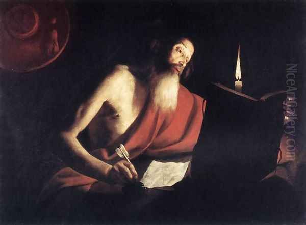 St Jerome 1630s Oil Painting by Trophime Bigot