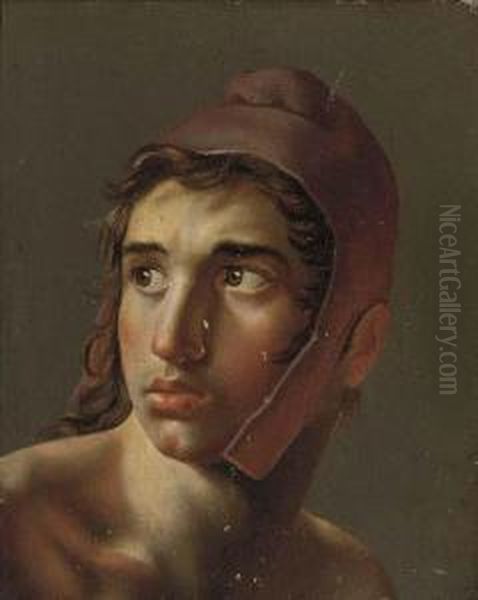 Portrait Of A Young Man In A Phrygian Cap Oil Painting by Wilhelm Ferdinand Bendz