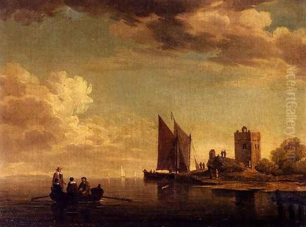 Two Views Of Blankenburg Castle Off The Coast Of Flanders (Pic 1) Oil Painting by Charles Brooking