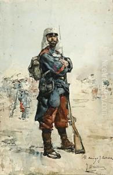 Un Soldado Oil Painting by Jose Benlliure Y Gil