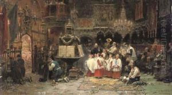 The Boys' Choir Oil Painting by Jose Benlliure Y Gil