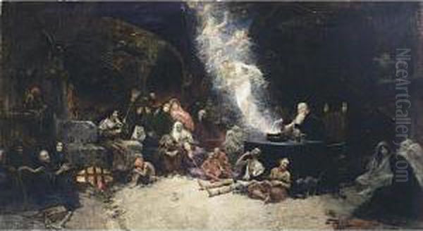 A Witches' Sabbath Oil Painting by Jose Benlliure Y Gil