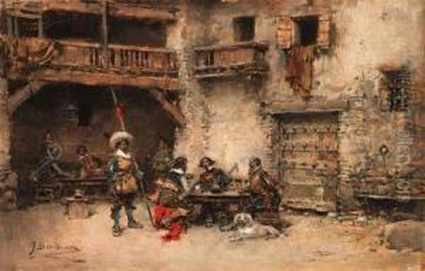 Waiting For The Bullfight Oil Painting by Jose Benlliure Y Gil