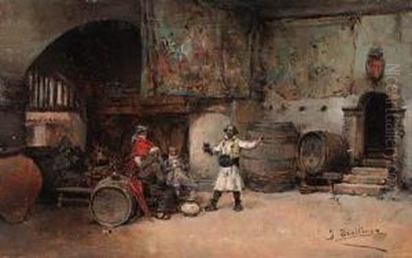 The Toast Oil Painting by Jose Benlliure Y Gil