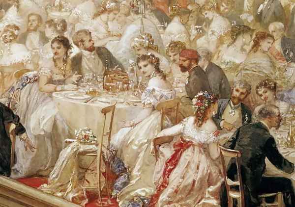 Dinner at the Tuileries 1867 Oil Painting by Henri Baron