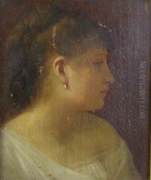 Portrait De Femme Oil Painting by Jean Benner