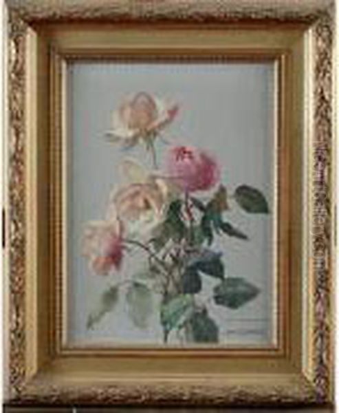 bouquet De Roses Oil Painting by Jean Benner