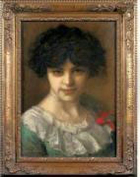 Portrait De Femme Oil Painting by Jean Benner