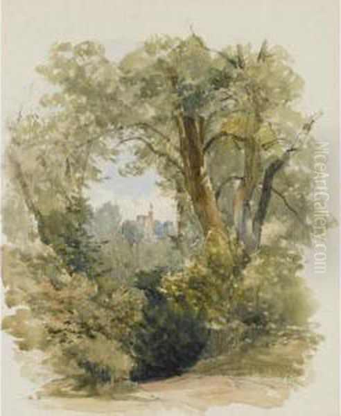 The Tower, Shrubland Park Oil Painting by William James Bennett