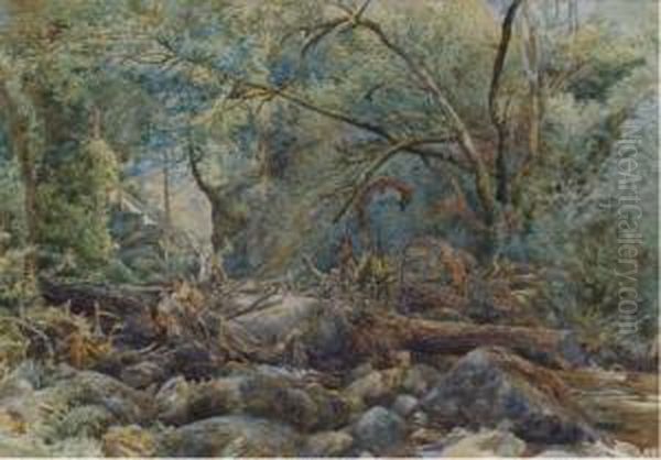 Deep In The Forest Oil Painting by William James Bennett