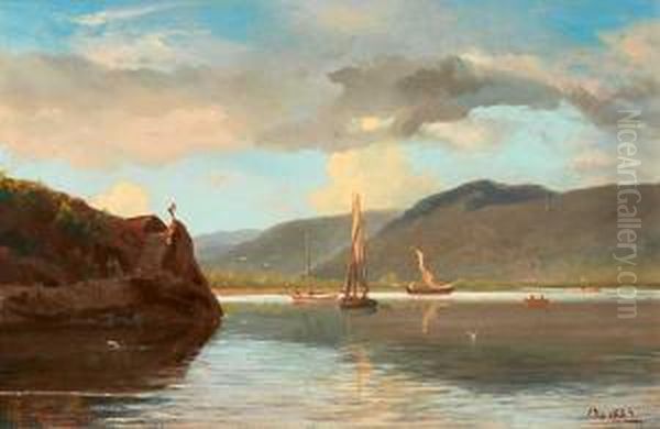 Norsk Kystmiljo Oil Painting by Johan Jacob Bennetter