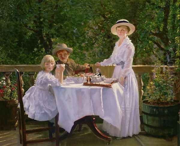 Summer Afternoon Tea Oil Painting by Thomas Barrett