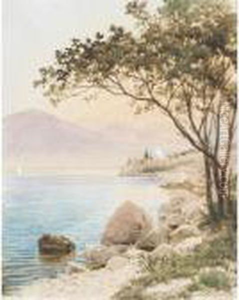 Mediterranean Shores Oil Painting by Albert Nikolaivich Benua