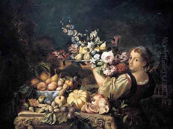 Still-Life 1669-75 Oil Painting by Abraham Brueghel