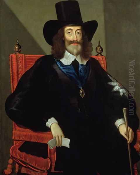 Portrait of King Charles I Oil Painting by Edward Bower