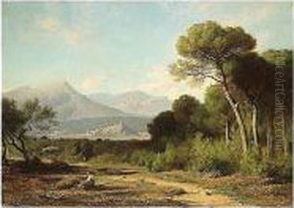 The Italian Path Oil Painting by Jean Achille Benouville