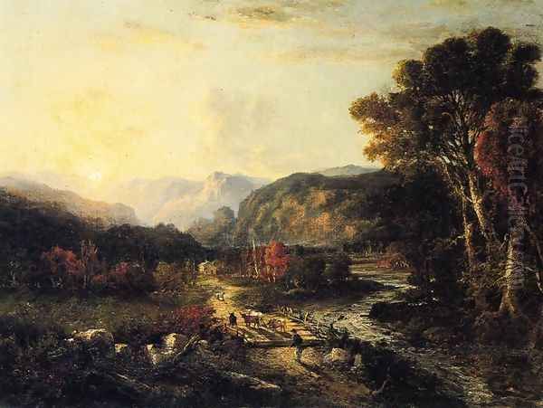 Sunrise, White Mountains, New Hampshire Oil Painting by George Loring Brown