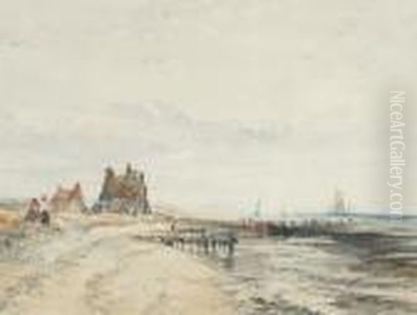 The Beach At Cullercoats Oil Painting by Charles Bentley