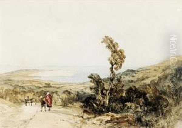 Sandown Bay, Isle Of Wight Oil Painting by Charles Bentley