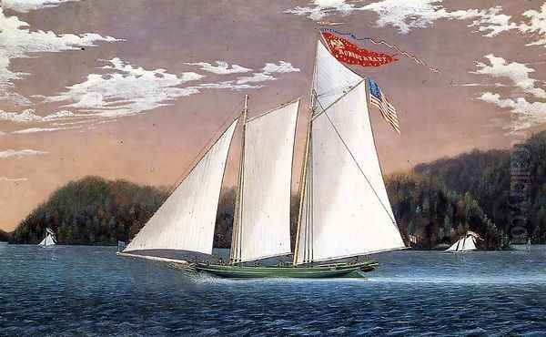 Schooner Robert Knapp Oil Painting by James Bard