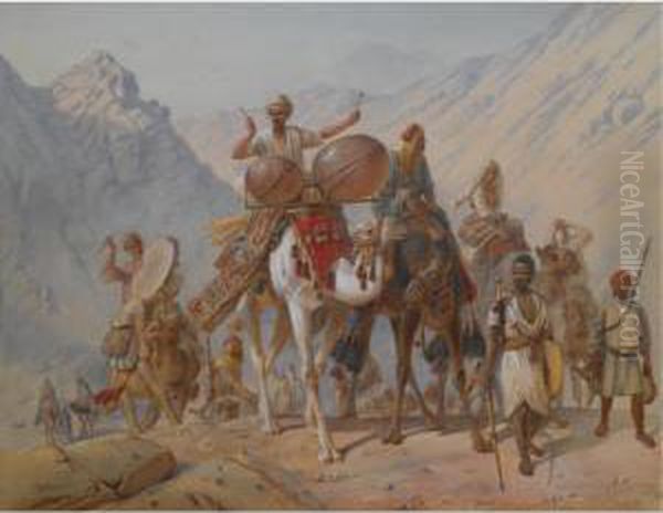 The Caravan Oil Painting by Joseph-Austin Benwell