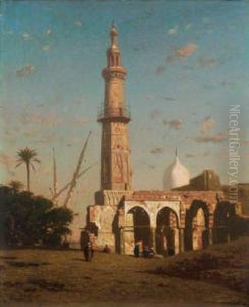 Le Minaret Oil Painting by Narcisse Berchere