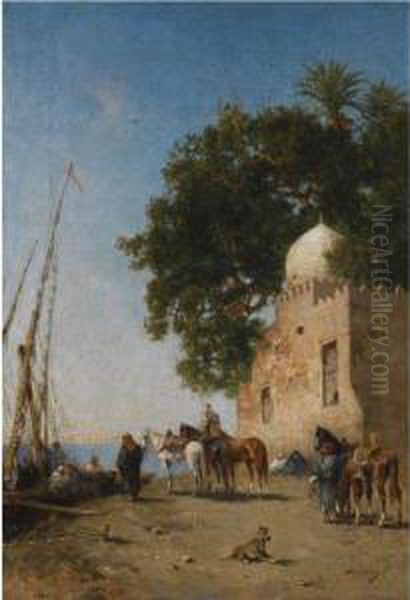 Beni Souef, Egypt Oil Painting by Narcisse Berchere