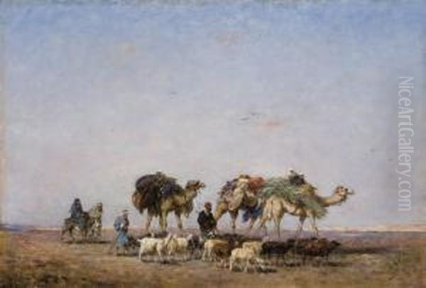 Le Retour Du Desert Oil Painting by Narcisse Berchere