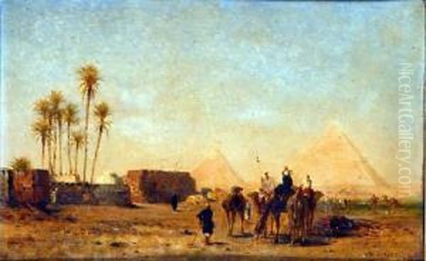 Halte Pres Des Pyramides by Narcisse Berchere