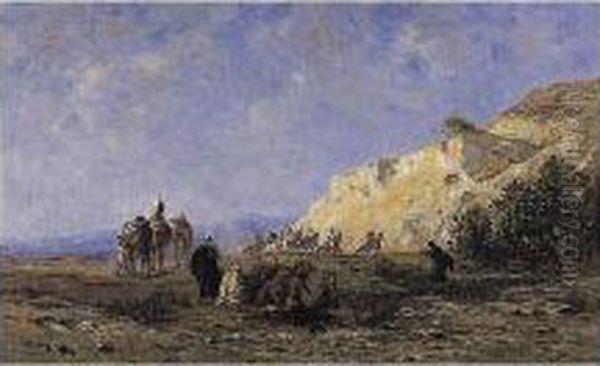 Rest In The Desert Oil Painting by Narcisse Berchere