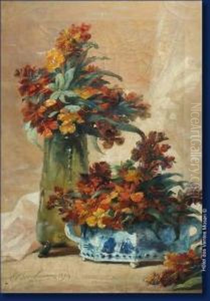 Nature Morte Oil Painting by Emile Berchmans