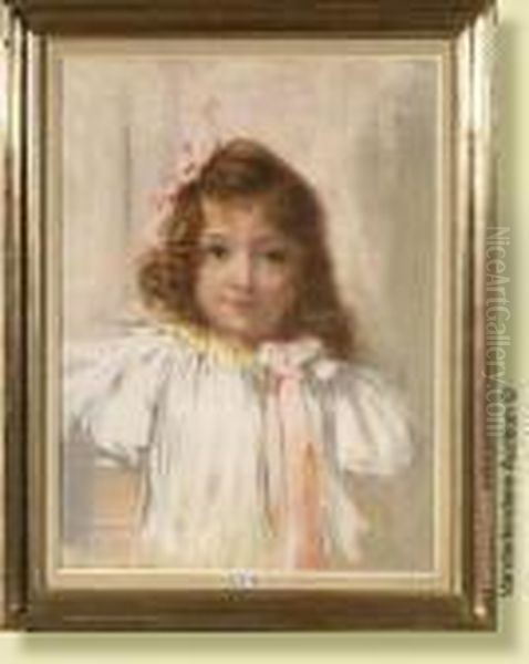 Portrait D'une Fillette, Pastel 
Sur Papier. Signe En Basa Gauche E. Berchmans. Ecole Belge. Dim.: 
59x44cm Oil Painting by Emile Berchmans