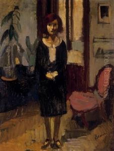 Girl In The Room Oil Painting by Robert Bereny