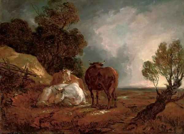 A wooded landscape with cattle Oil Painting by Thomas Barker of Bath