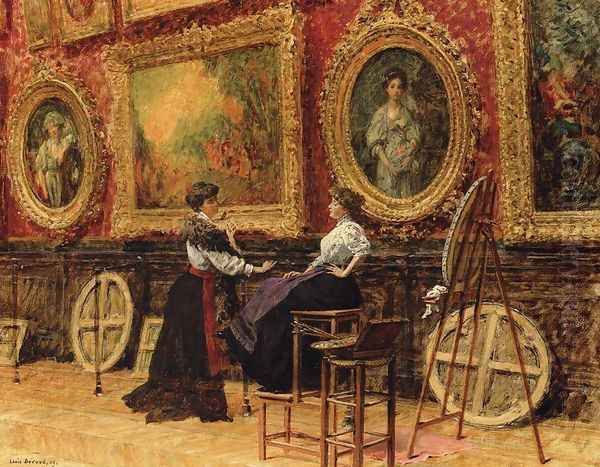 The Copiests, Musee du Louvre Oil Painting by Louis Beroud