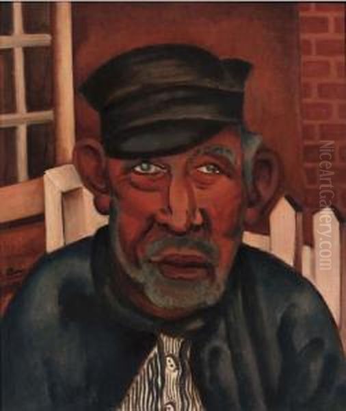 Portrait Of A Farmer Oil Painting by Else Berg