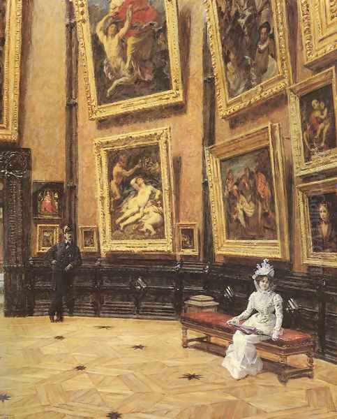 In The Louvre Oil Painting by Louis Beroud